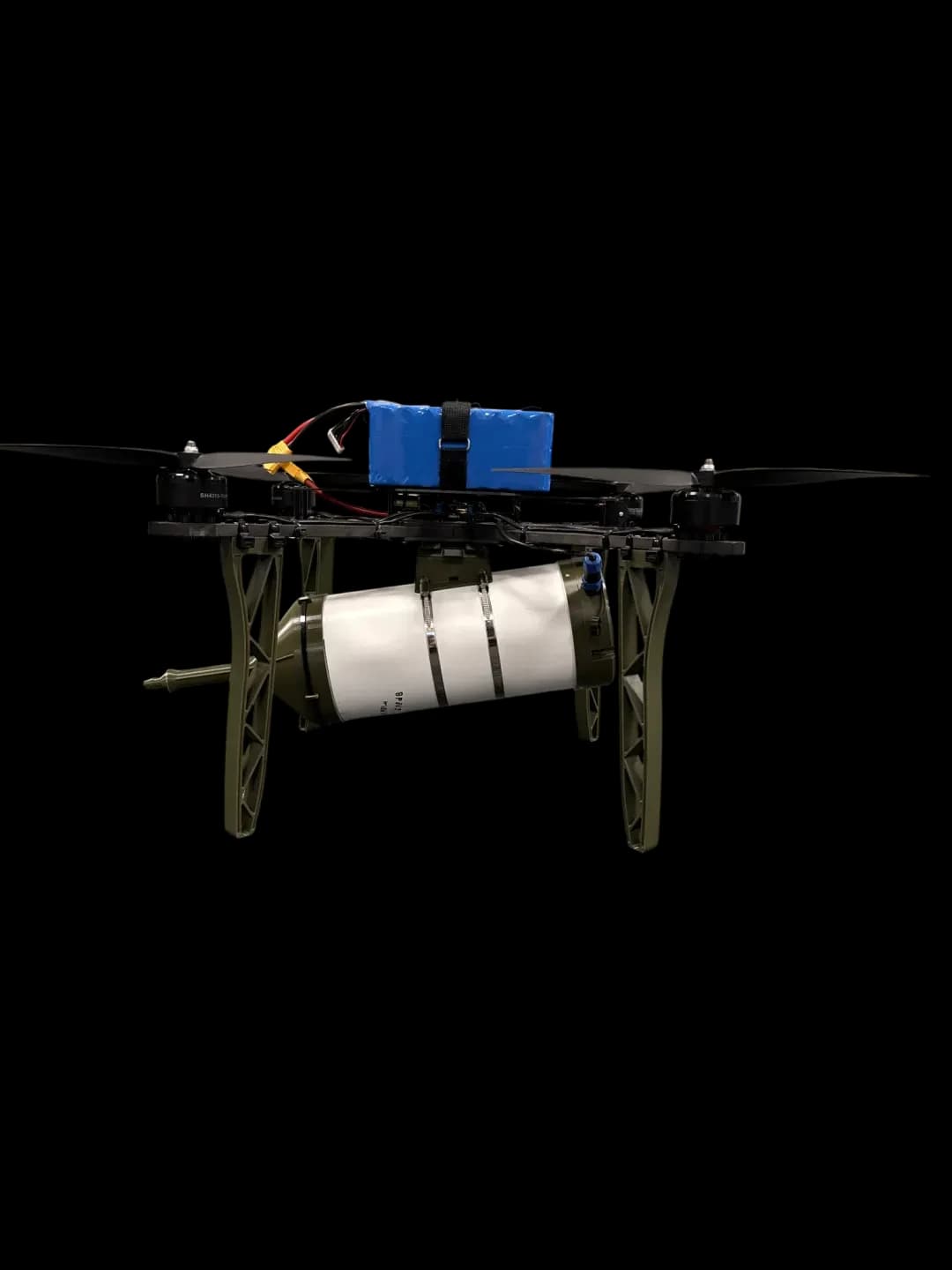 Оптоволоконний FPV-дрон «Генерал Черешня 15 Оптікс 25 км День», вигляд збоку з розкладеними пропелерами